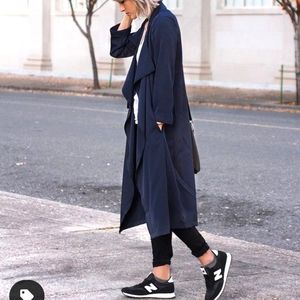 Express Soft Drape Trench in Navy blue